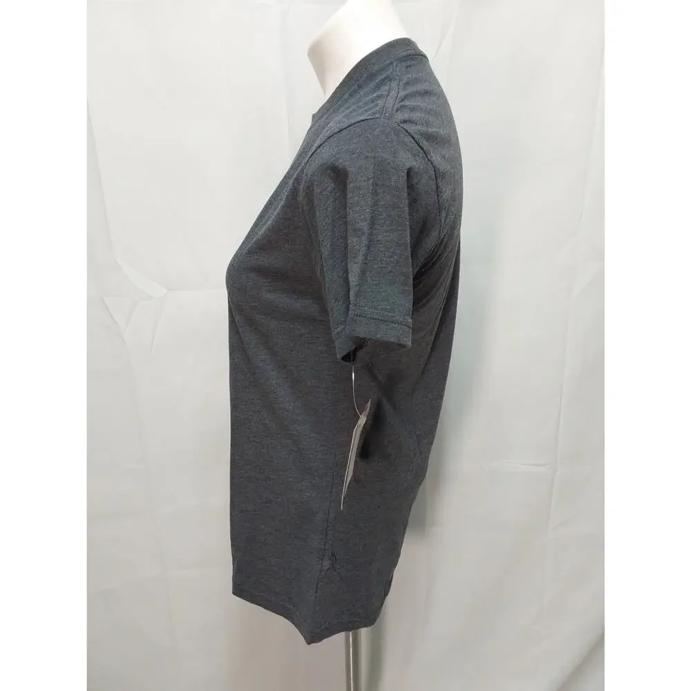 LuLaRoe Rocker T XS Gray Ghost Holding Flowers T-Shirt #L222 - Picture 2 of 6